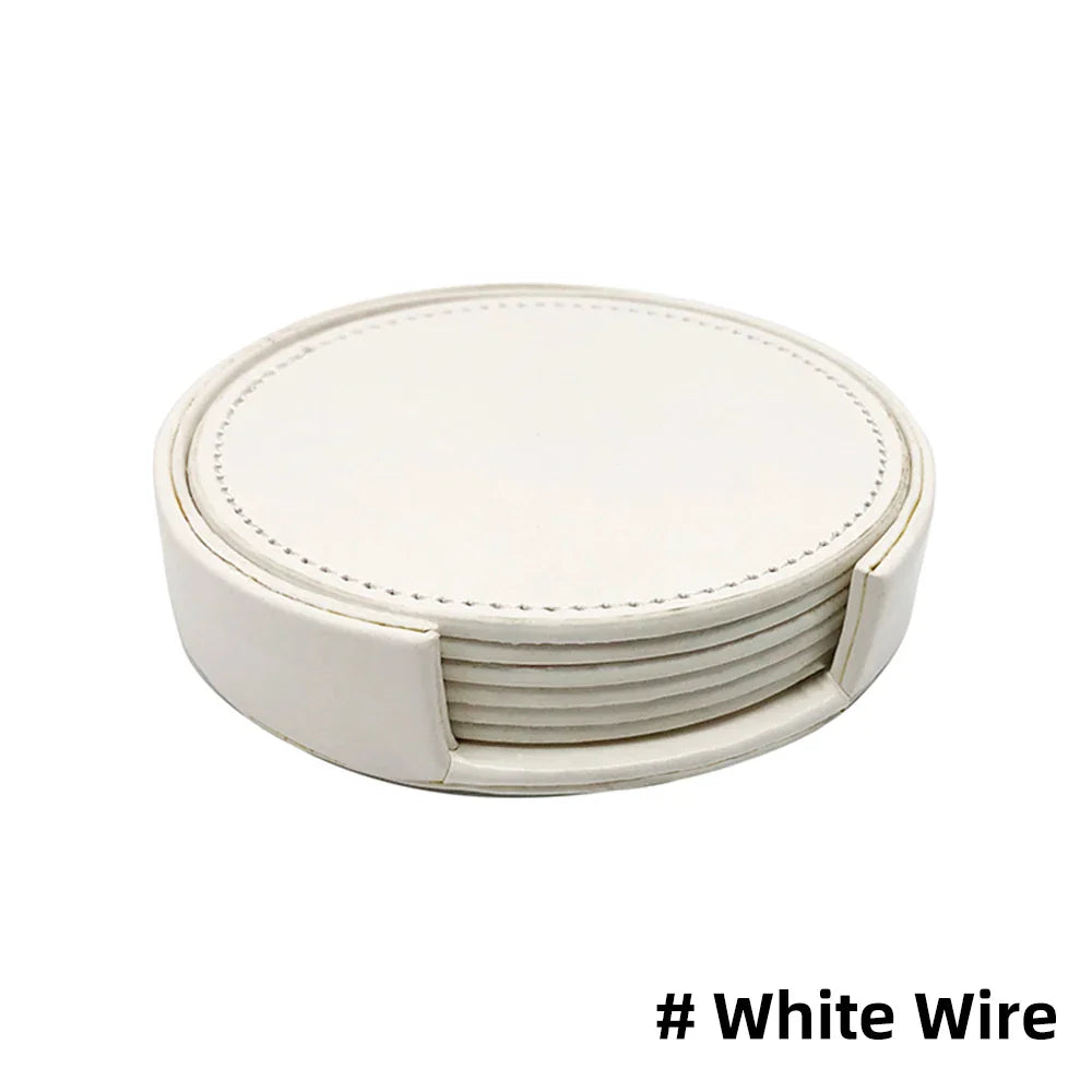 Leather Drink Coasters Set of 6