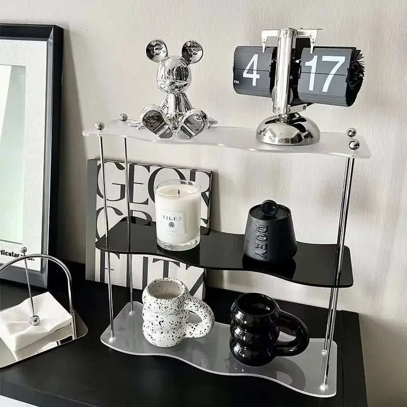 3-Layer Acrylic Desktop Storage Rack Water Cup Perfume Bathroom Table Top Cosmetics Storage Jewelry Display Frame Organizer