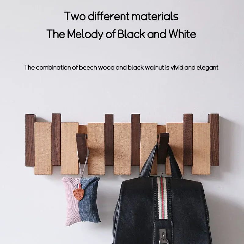 Modern Wood Wall Mounted Coat Rack