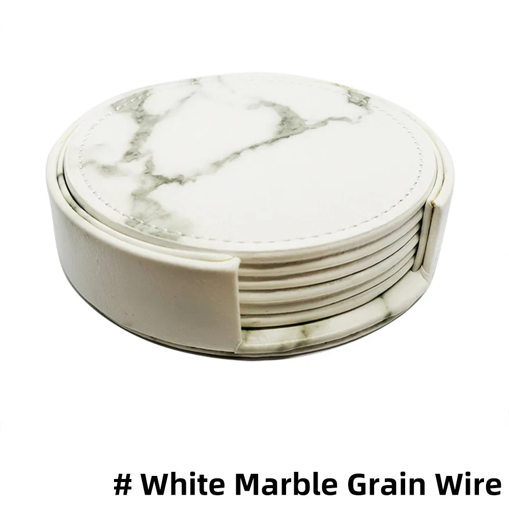 Leather Drink Coasters Set of 6