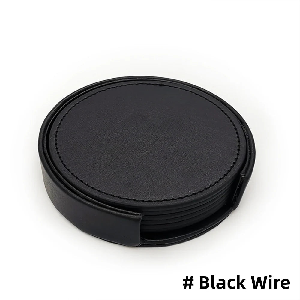 Leather Drink Coasters Set of 6
