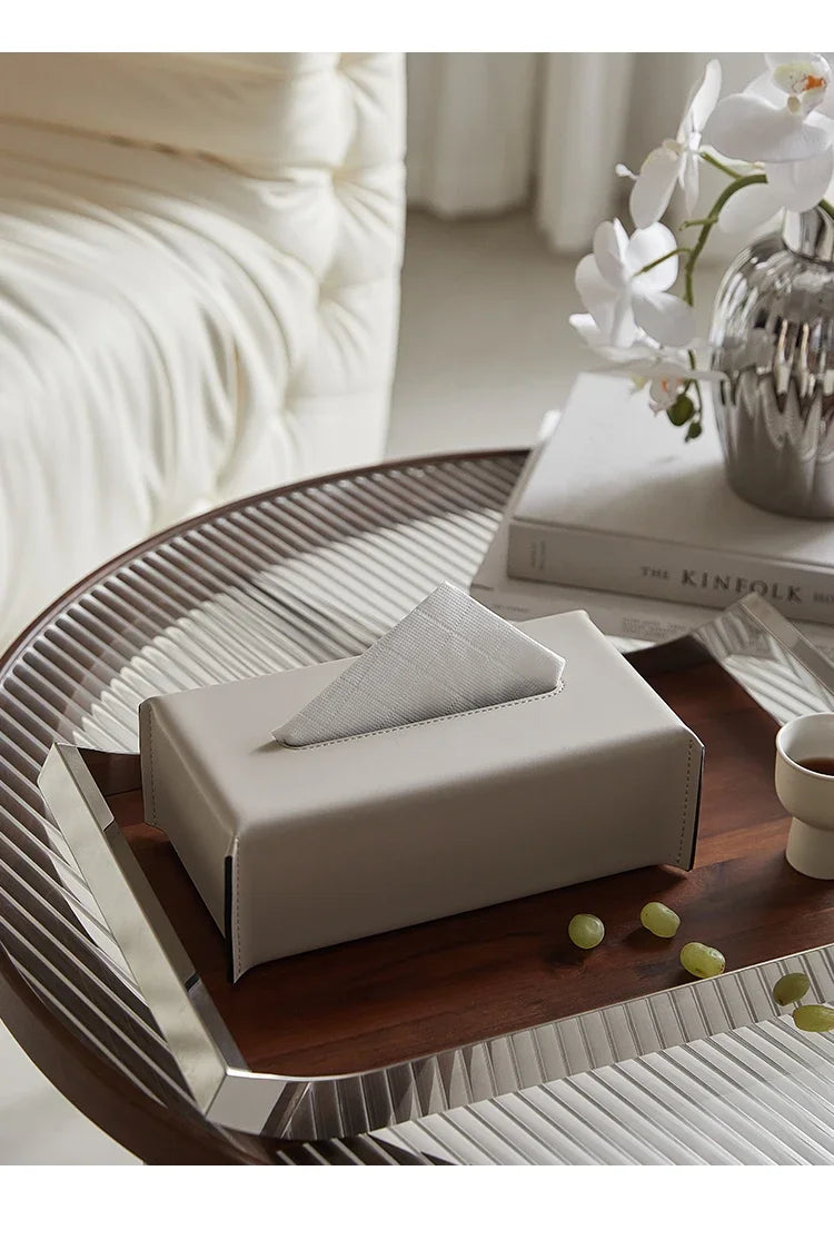 Modern Leather Tissue Box Cover