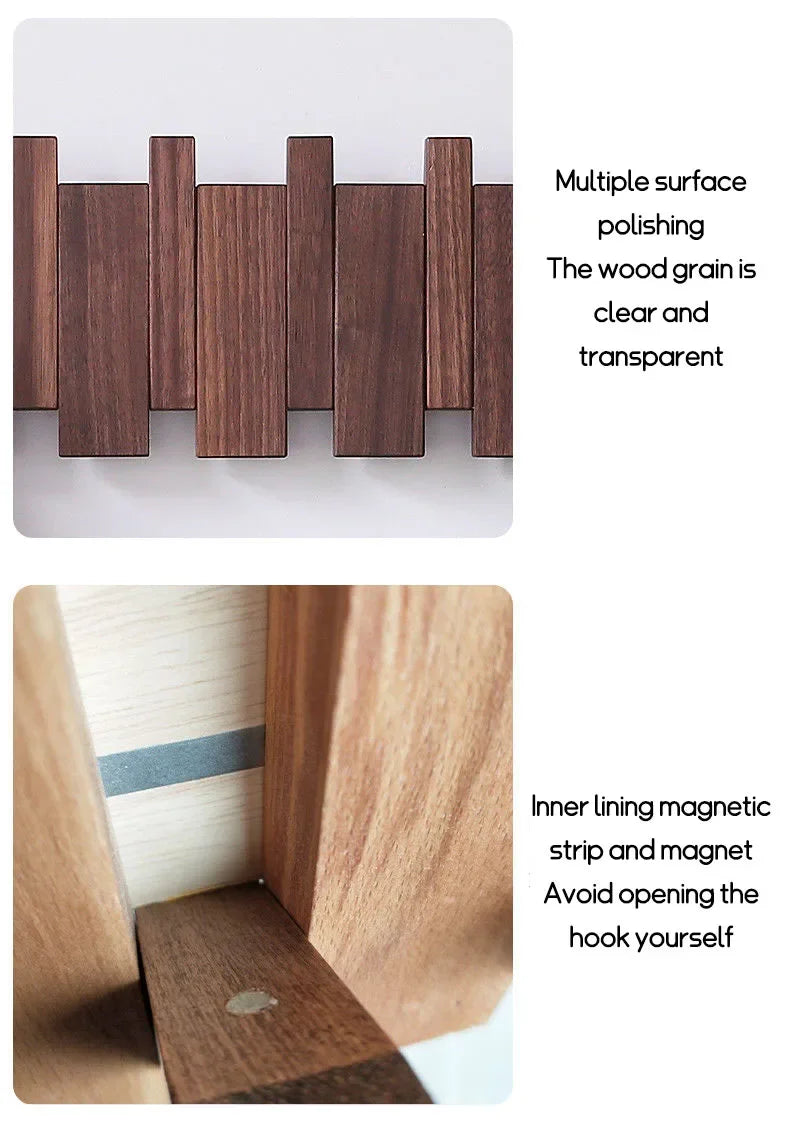 Modern Wood Wall Mounted Coat Rack