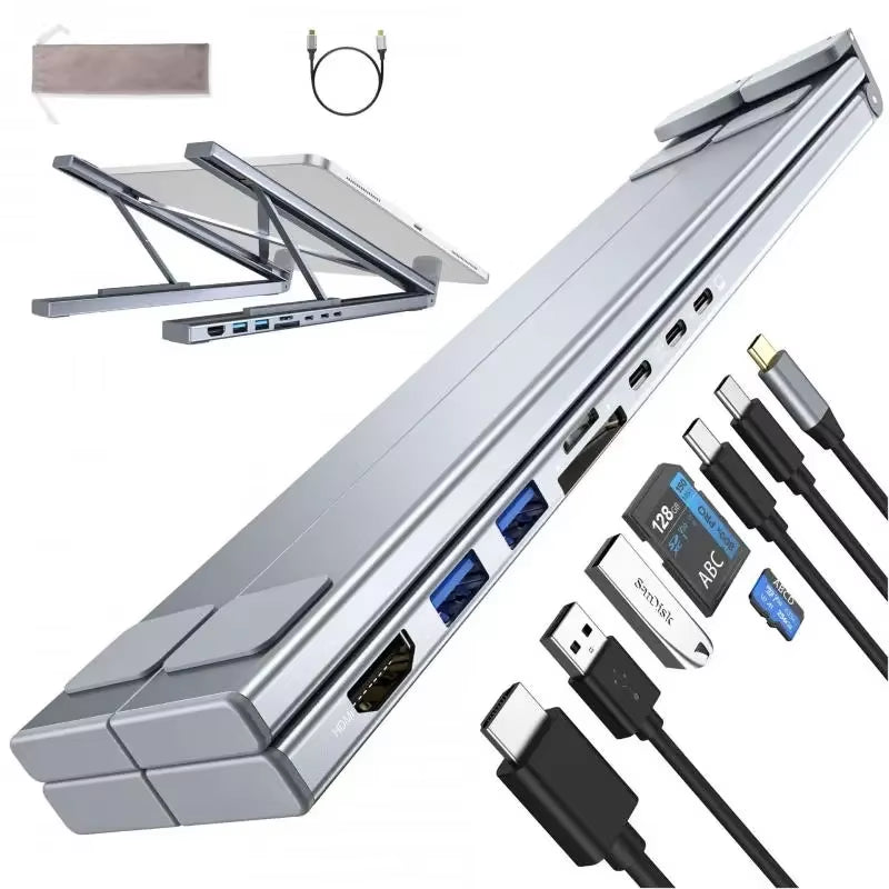 Universal Laptop Stand with Adaptor Hub and Hdmi
