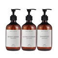 Refillable Shampoo & Conditioner Bottles Set of 3