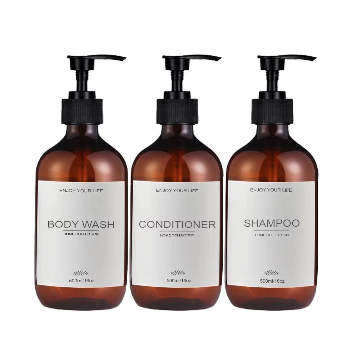 Refillable Shampoo & Conditioner Bottles Set of 3