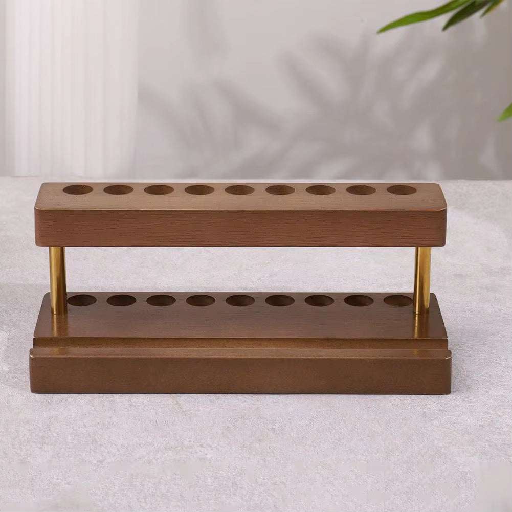 Wooden Pen Holder with Phone Holder 9-Slot