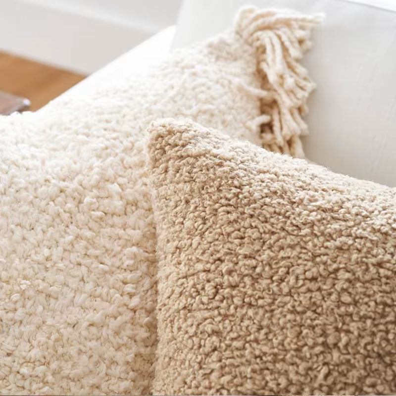 Plush Faux Fur Throw Pillow Cover