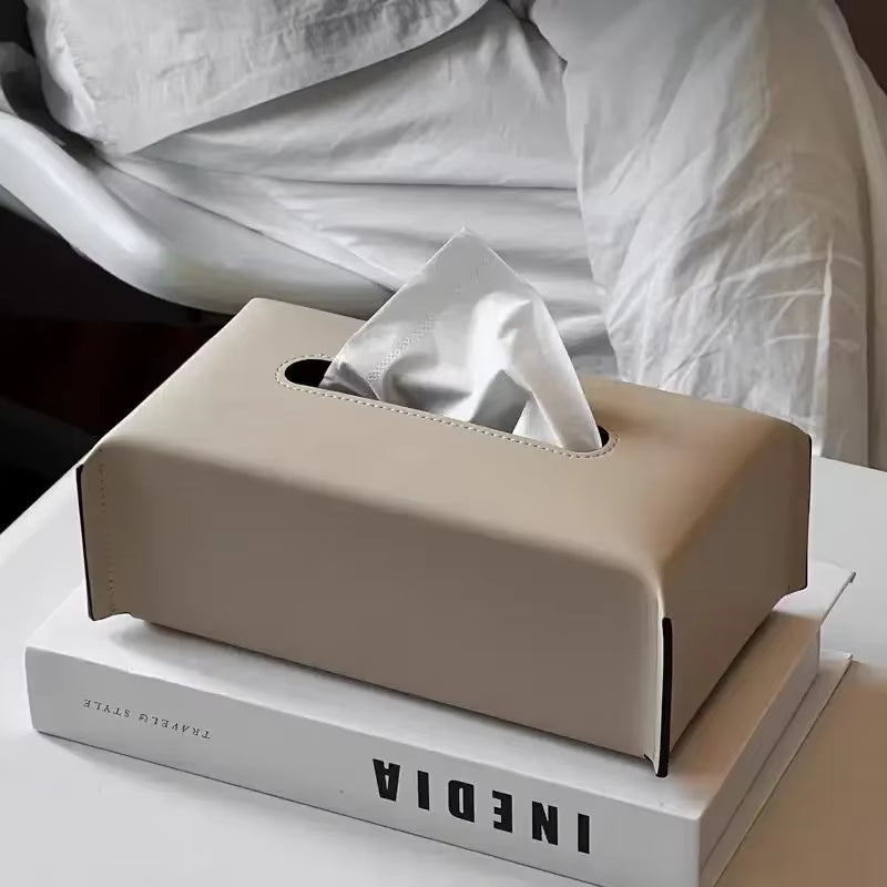 Modern Leather Tissue Box Cover