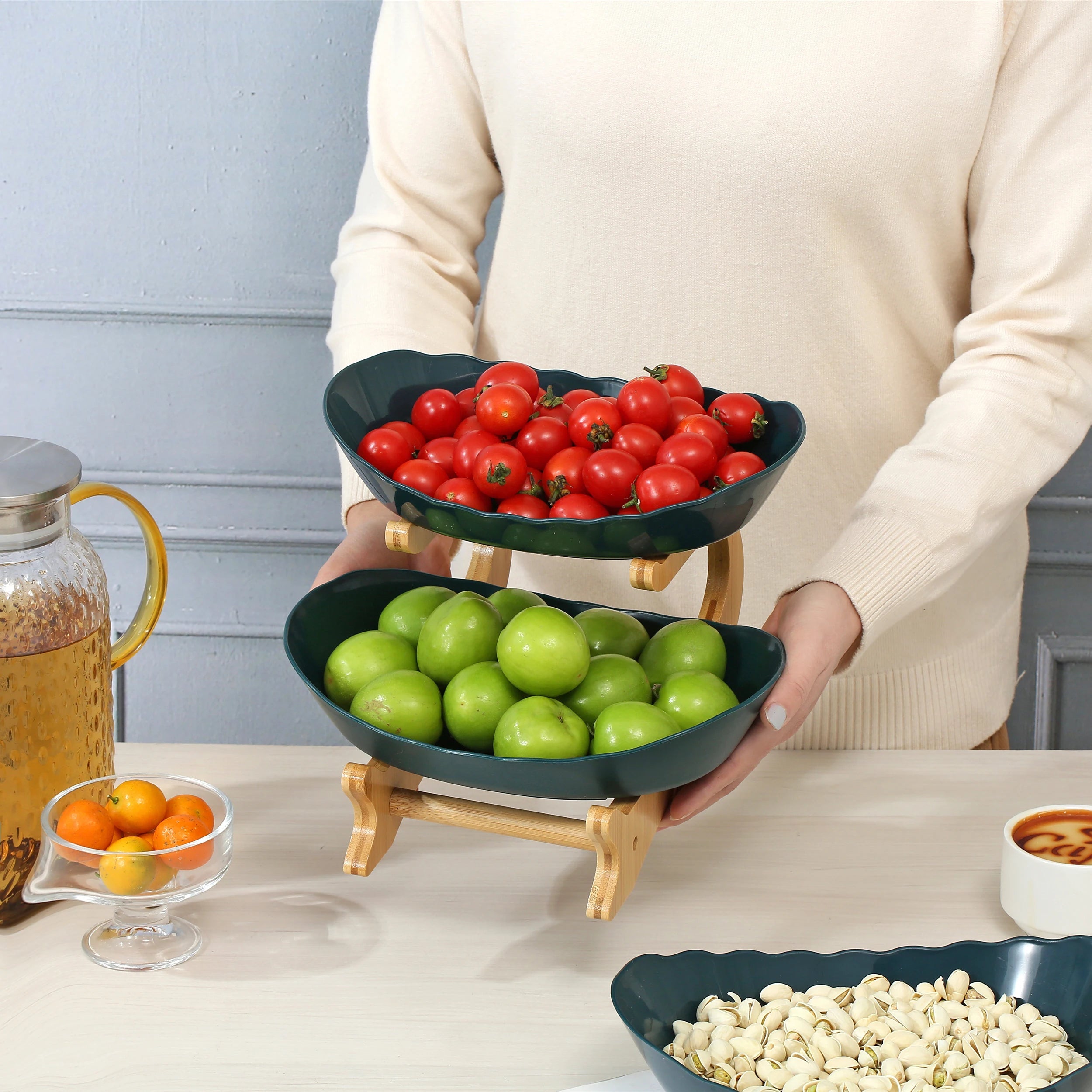 2/3-Layer Oval Fruit & Snack Stand