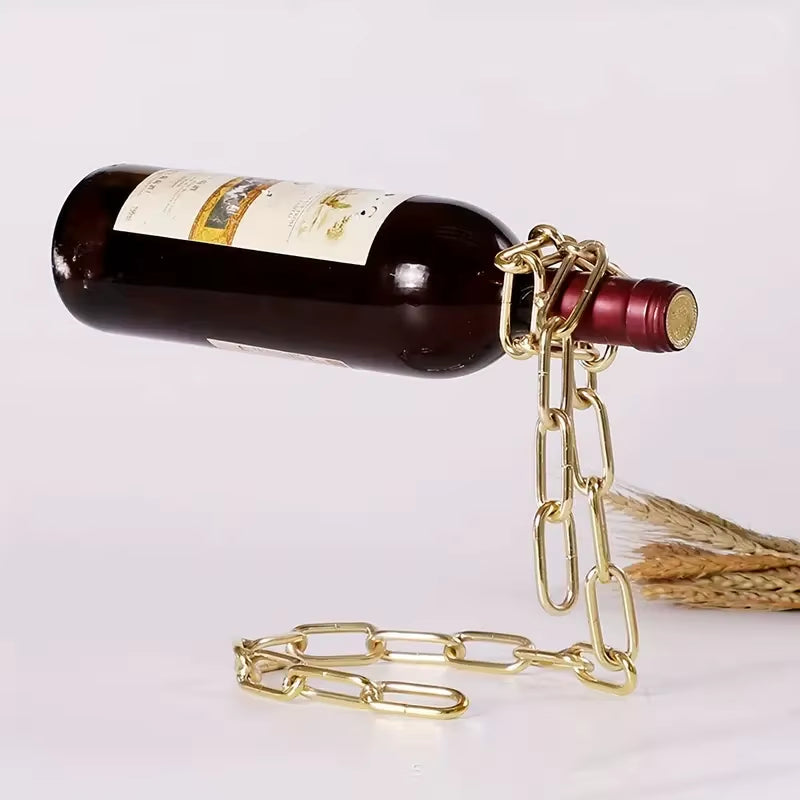 Floating Iron Chain Wine Rack