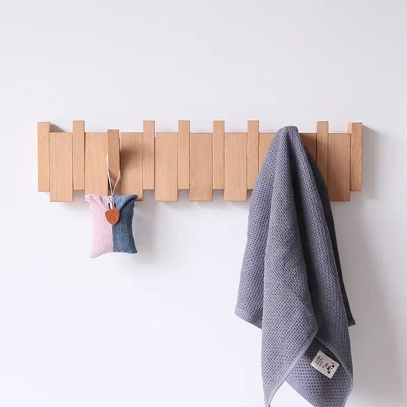 Modern Wood Wall Mounted Coat Rack