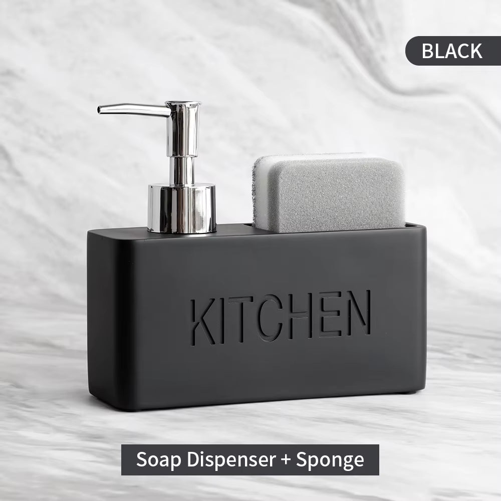 Marble Liquid Soap Dispenser Set with Sponge Holder