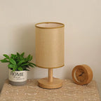 Table Lamp Beige Fabric Shade Bedside Light 