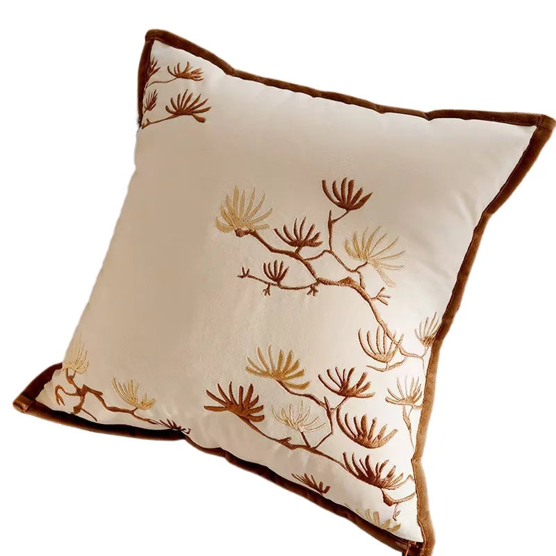 Brown & Cream Nordic Jacquard Decorative Throw Pillow Cover 45x45cm