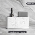 Marble Liquid Soap Dispenser Set with Sponge Holder