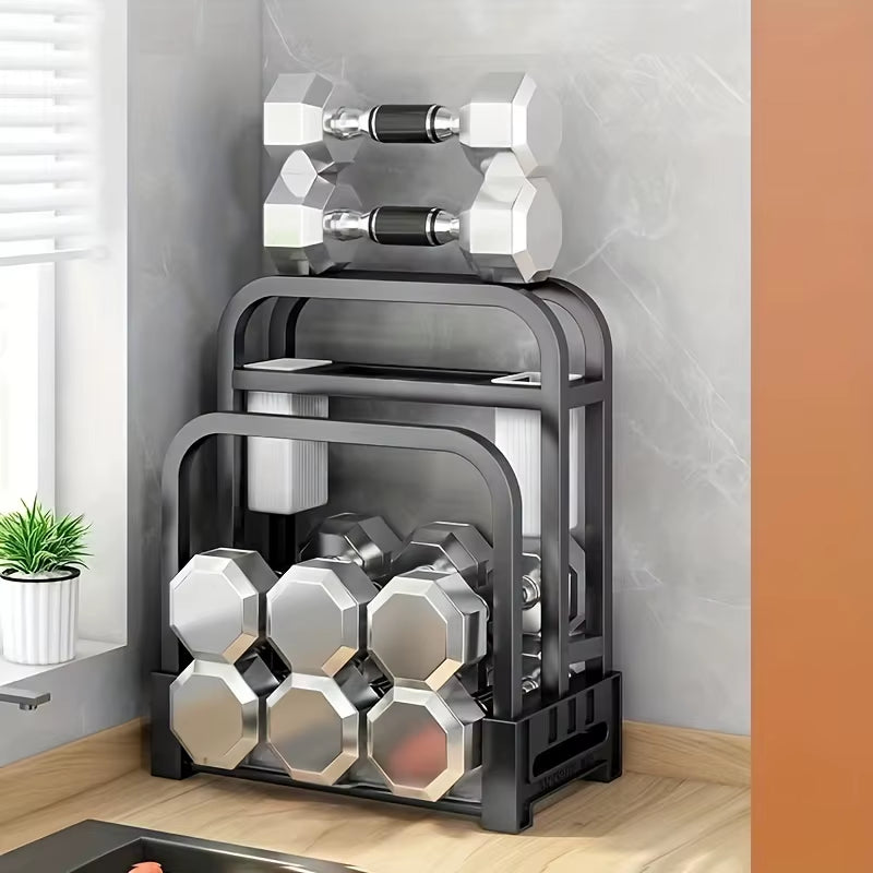 Stainless Steel Knife & Cutting Board Holder Kitchen Countertop 