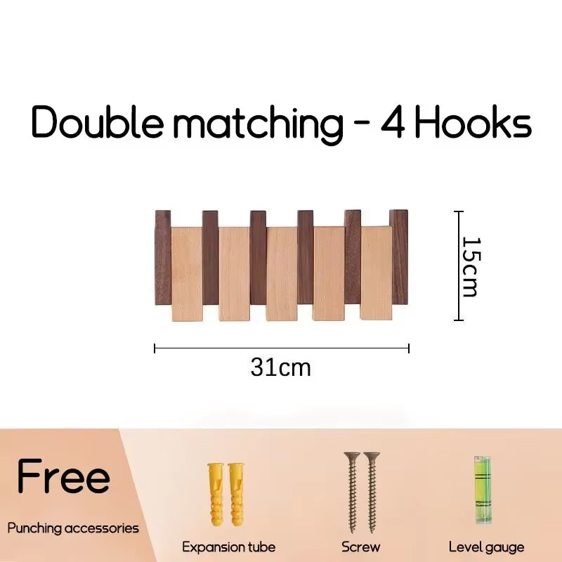 Modern Wood Wall Mounted Coat Rack