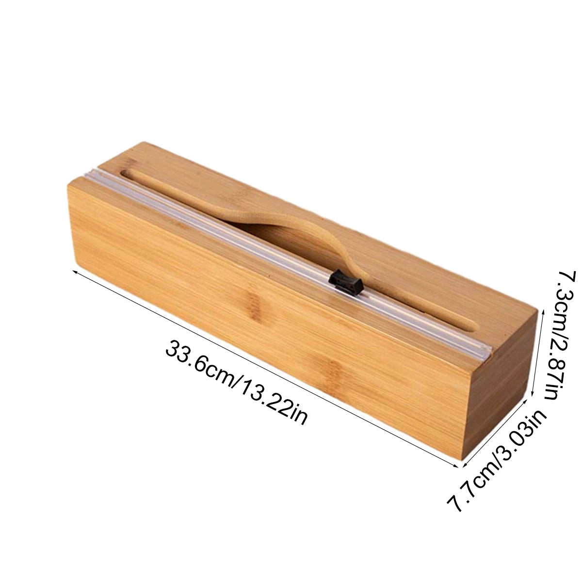 Bamboo Kitchen Wrap Dispenser with Foil & Cling Film Cutter