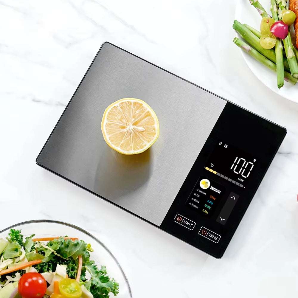 Smart Digital Kitchen Scale – Bluetooth Food Nutrition Analyzer with TFT Display