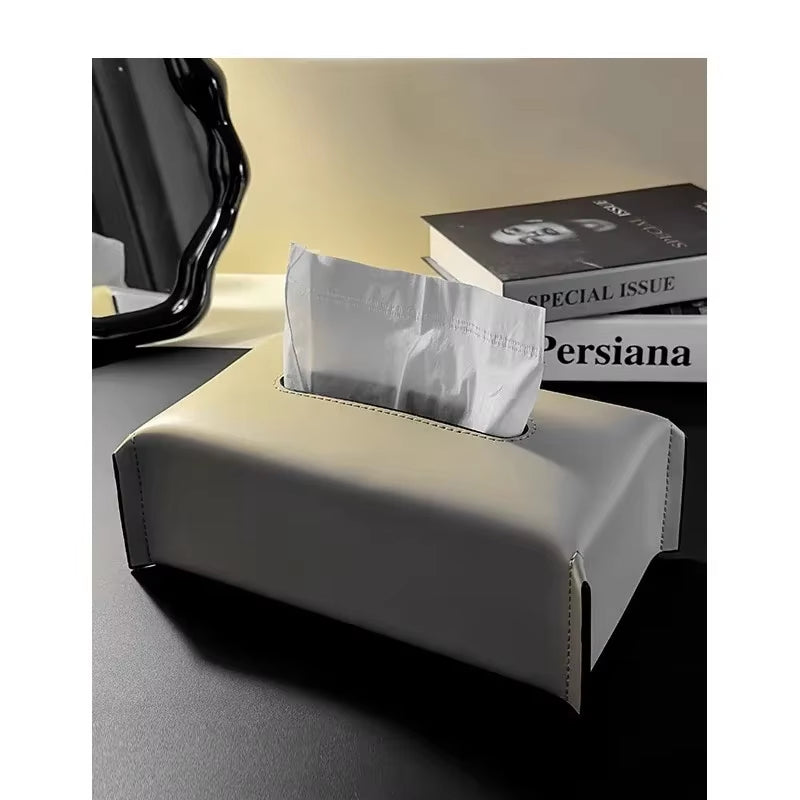 Modern Leather Tissue Box Cover