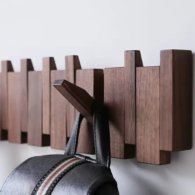 Modern Wood Wall Mounted Coat Rack